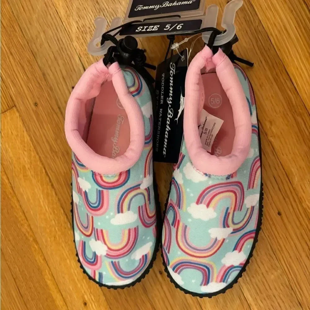 Tommy Bahama rainbow Water shoes machine washable toddler size 5/6 NWT
